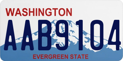 WA license plate AAB9104