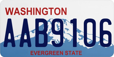WA license plate AAB9106
