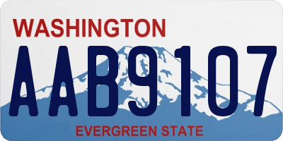 WA license plate AAB9107