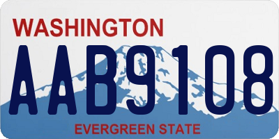 WA license plate AAB9108