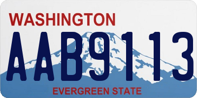 WA license plate AAB9113