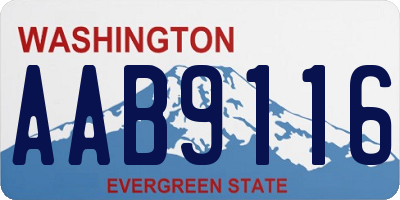 WA license plate AAB9116