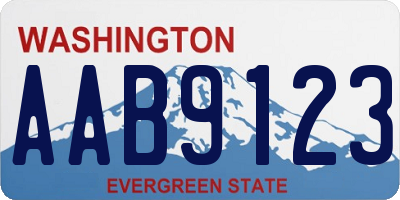 WA license plate AAB9123