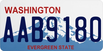 WA license plate AAB9180