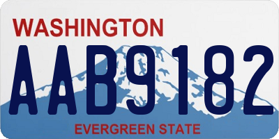 WA license plate AAB9182