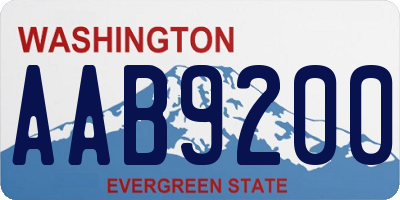WA license plate AAB9200