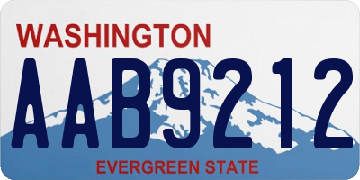 WA license plate AAB9212