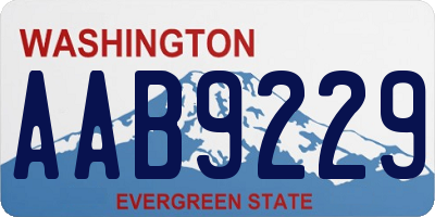 WA license plate AAB9229