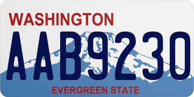 WA license plate AAB9230