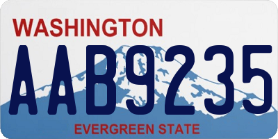 WA license plate AAB9235