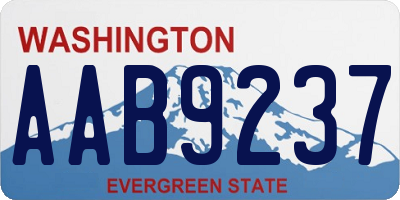 WA license plate AAB9237