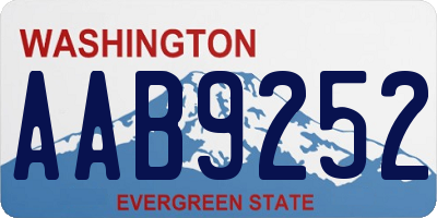 WA license plate AAB9252