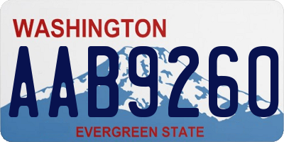 WA license plate AAB9260
