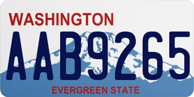 WA license plate AAB9265