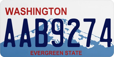 WA license plate AAB9274