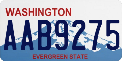WA license plate AAB9275