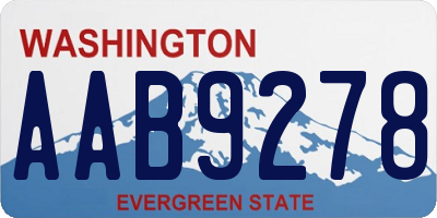 WA license plate AAB9278