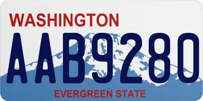 WA license plate AAB9280