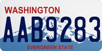 WA license plate AAB9283