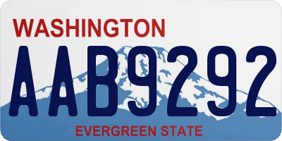 WA license plate AAB9292