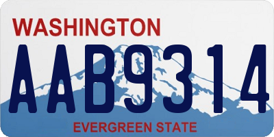 WA license plate AAB9314