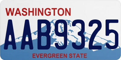 WA license plate AAB9325