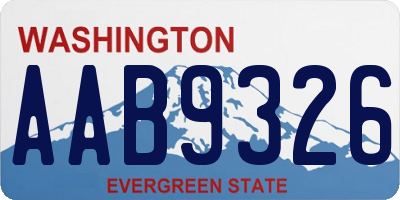 WA license plate AAB9326