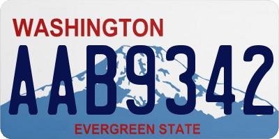 WA license plate AAB9342