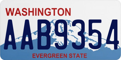 WA license plate AAB9354