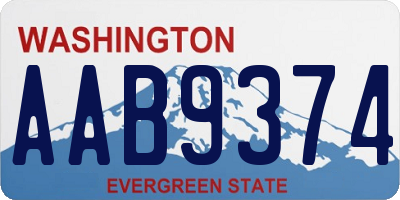 WA license plate AAB9374