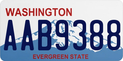 WA license plate AAB9388