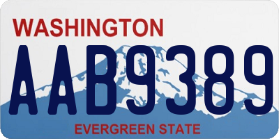 WA license plate AAB9389