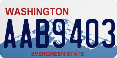 WA license plate AAB9403