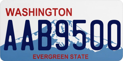 WA license plate AAB9500