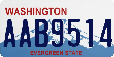 WA license plate AAB9514