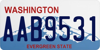 WA license plate AAB9531