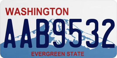 WA license plate AAB9532