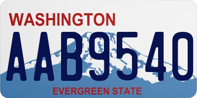 WA license plate AAB9540