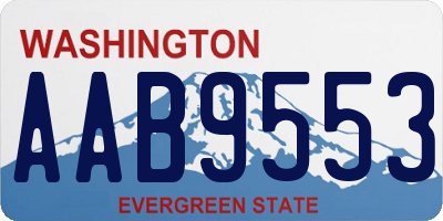 WA license plate AAB9553