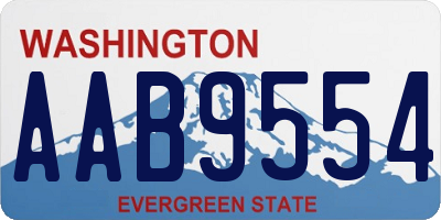 WA license plate AAB9554