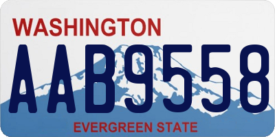 WA license plate AAB9558