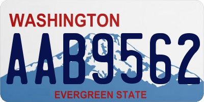 WA license plate AAB9562