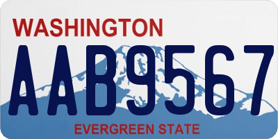 WA license plate AAB9567