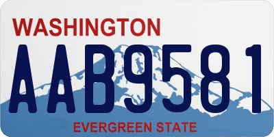 WA license plate AAB9581