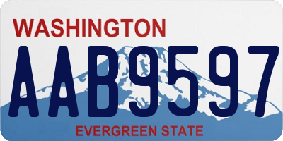 WA license plate AAB9597