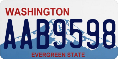 WA license plate AAB9598