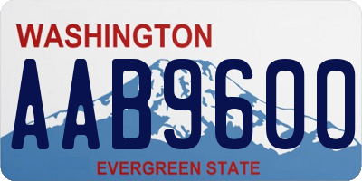 WA license plate AAB9600