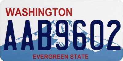 WA license plate AAB9602