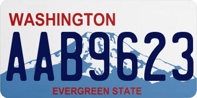 WA license plate AAB9623
