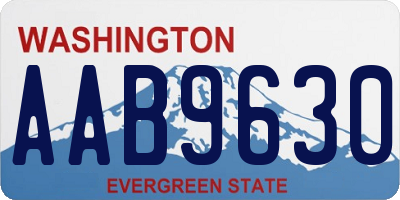 WA license plate AAB9630